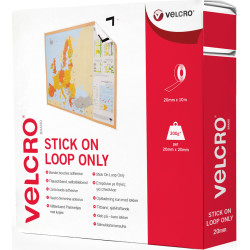 Velcro ® Klettband Selbstklebend Nur Flausch, 20mm x 10m Weiß