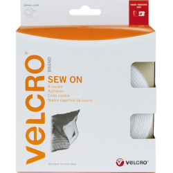 Velcro ® Klettband zum Aufnähen, Haken & Flausch 20mm x 5m Weiß