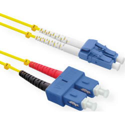 Optiskais kabelis  9/125µm, OS2, LC/SC, duplex, dzeltens, 3 m, Roline