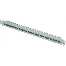 Telegärtner TELEGÄRTNER 19" Modulträger 1 HE,  inkl. 24 x Kupplungen K Cat.5e