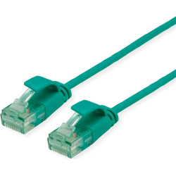 Roline Recycled Material ROLINE RM UTP Data Center Patch Cord Cat.6A (Class EA), Slim, green, 1 m