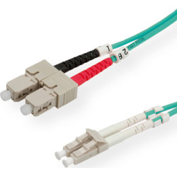 VALUE Fibre Optic Jumper Cable, 50/125µm, LC/SC, OM3, turquoise 1 m