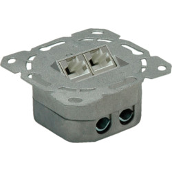 Value Cat.6a Flush Mount Wall Jack, STP, vertical white