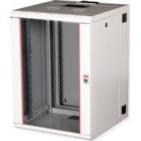 Roline 19-inch wall-mounted housing Pro 16 U, 600x600 WxD two-part swivelling grey