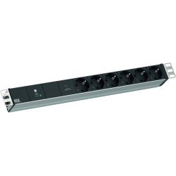 Bachmann 19" 1U VM 6xCEE7/3 1xGVS-Plus 2.0m CEE7/7