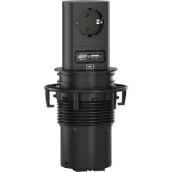 Bachmann ELEVATOR 1xCEE7/3 1xUSB Charger 2.0m AEH RAL9005