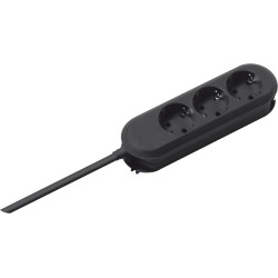 Bachmann SMART socket strip 3x earthing contact, screwed, black, 5 m