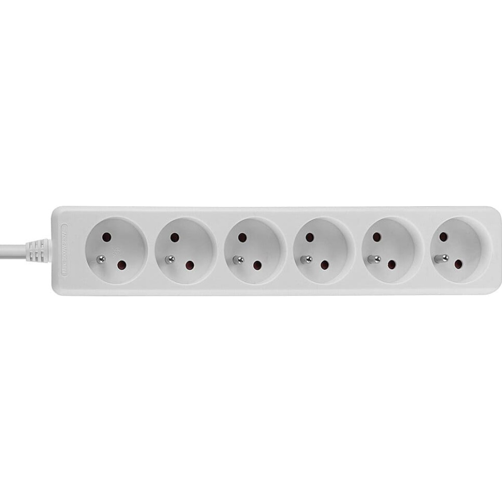 Lindy 6-Way French Schuko Mains Power Extension, White