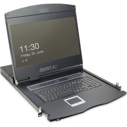 Digitus 19\" LCD KVM Console, 8-Port Cat 5, UK Keyboard