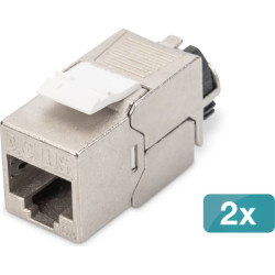 Digitus Cat. 6A keystone module, shielded with intelligent cable manager - 2 pcs.