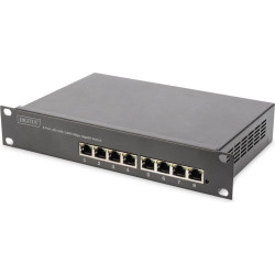 Digitus 8-Port Gigabit PoE Networkswitch, 10 Zoll, L2 managed, 80 W, af/at