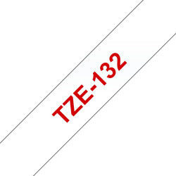 Brother Schriftbandkassette Brother 12mm farblos/rot  TZE132
