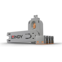 Lindy USB Portschlüssel 4xOrange mit Schlüssel