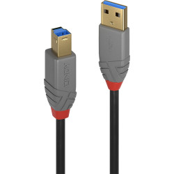 Lindy 3m USB 3.2 Type A to B Cable, 5Gbps, Anthra Line