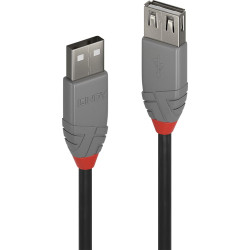Lindy 0.2m USB 2.0 Type A Extension Cable, Anthra Line