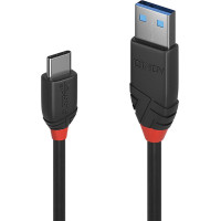 Lindy USB 3.1 Kabel Typ C/A Black Line M/M 0.15m