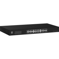 Level One LevelOne Switch 24x GE GEU-2431 19\" Rack Mount Kit Nepārvaldīts Gigabit Ethernet (10/100/1000) 1U Melns