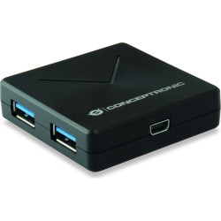 Conceptronic USB-Hub 4-Port 3.0  ->4x3.0       o.Netzteil sw