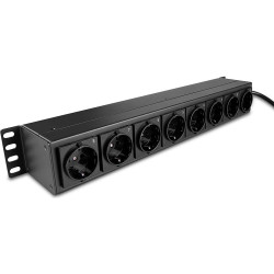 Lindy 1.5U 8 Way Schuko Sockets, Horizontal PDU with Schuko Plug
