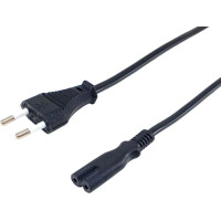Equip 112161 elektrības kabelis Melns 3 m 2 pini C7 uzmava