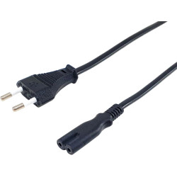 Equip 112161 elektrības kabelis Melns 3 m 2 pini C7 uzmava