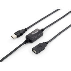 Equip USB Kabel 2.0 A -> A Verl. St/Bu 10.00m 480Mbps akt.sw