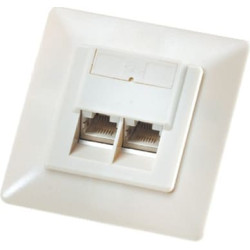 ROLINE Flush Mount Wall Jack, Cat.5e, unshielded white