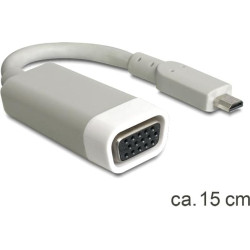 Adapteris HDMI-microD M > VGA F, 15cm, balts, Delock
