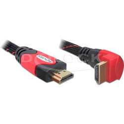 Delock Cable High Speed HDMI with Ethernet – HDMI A male > HDMI A male angled 4K 3 m