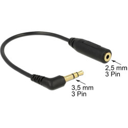 Delock Audio Cable Stereo jack 3.5 mm 3 pin male angled > Stereo jack 2.5 mm 3 pin female
