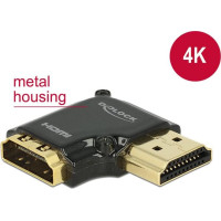 Delock Adapter High Speed HDMI with Ethernet – HDMI-A female > HDMI-A male 4K 90° angled right black
