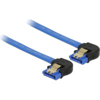 Delock Cable SATA 6 Gb/s receptacle downwards angled > SATA receptacle downwards angled 10 cm blue with gold clips