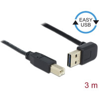 Delock Cable EASY-USB 2.0 Type-A male angled up / down > USB 2.0 Type-B male 3 m
