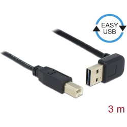 Delock Cable EASY-USB 2.0 Type-A male angled up / down > USB 2.0 Type-B male 3 m