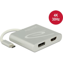 Delock USB Type-C™ Splitter (DP Alt Mode) to 1 x HDMI + 1 x Displayport out 4K 30 Hz