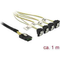 Delock Cable Mini SAS SFF-8087 > 4 x SATA 7 Pin angled 1 m