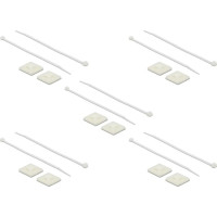Delock Cable Tie Mount 30 x 30 mm with Cable Tie L 200 x W 4.8 mm white