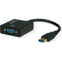 USB Displeja adapteris, USB3.2 > VGA, 15cm, Value