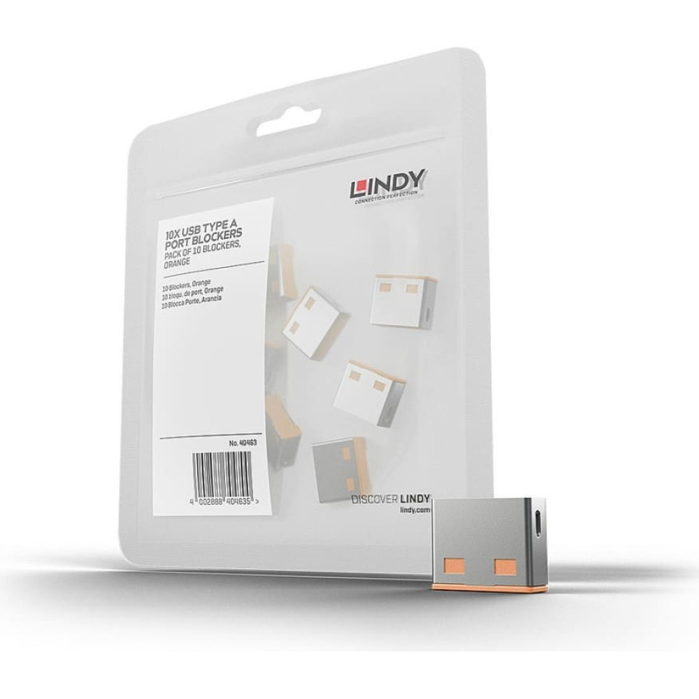 USB Port Blocker (without key) - Pack of 10, Colour Code: Orange