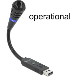 Delock USB Microphone with Gooseneck and Mute Button