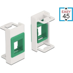 Delock Easy 45 Module Keystone Holder 22.5 x 45 mm, white / green