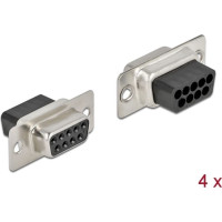Delock D-Sub 9 pin crimp female, metal, 4 pieces