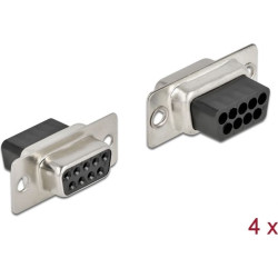 Delock D-Sub 9 pin crimp female, metal, 4 pieces
