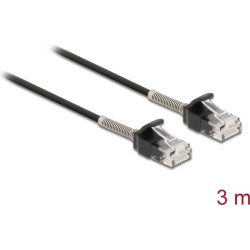 Delock Cable RJ45 plug to RJ45 plug with bend protection Cat.6A 3 m black
