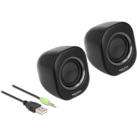 Delock Mini Stereo PC Speaker with 3.5 mm stereo jack male and USB powered