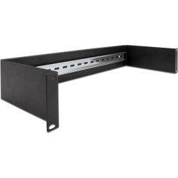 Delock 19″ DIN rail Panel 2U black