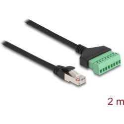 Delock RJ45 Cable Cat.6 plug to Terminal Block Adapter 2 m 2-part