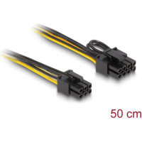 Delock Power Cable PCI Express 6 pin male to PCI Express 6+2 pin male 50 cm