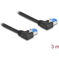 Delock RJ45 Network Cable Cat.6A S/FTP left angled 3 m black