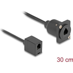 Delock D-Type RJ10 cable jack to jack black 30 cm